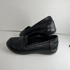 Judith Womens Shoe 9 Ballerina Like Slip On Loafer Black Faux Leather